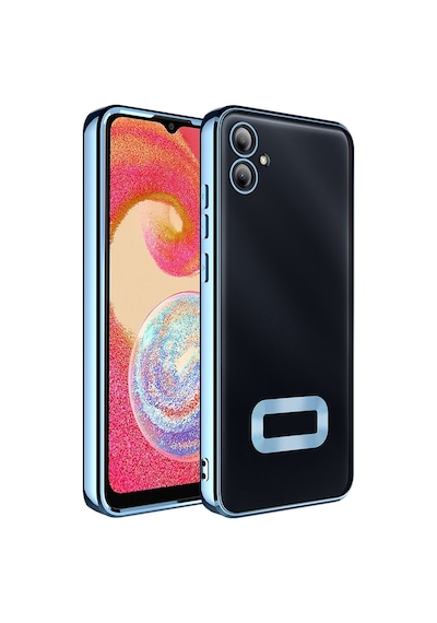 Galaxy A06 Kılıf Kamera Korumalı Logo Gösteren Zore Omega Kapak Sierra Mavi