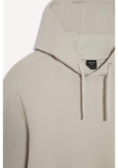 Defacto Regular Fit Kapüşonlu Cepli İçi Yumuşak Tüylü Basic Düz Sweatshirt X8283AZ24AUBG766 Bej