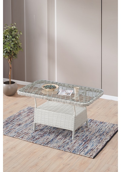 Joy Rattan Puflu Bahçe Balkon Takımı 3+1+1+ Camlı Masa Kemik Rengi Kemik Joy Rattan Puflu Bahçe Balkon Takımı 3+1+1+ Camlı Masa Kemik Rengi Kemik