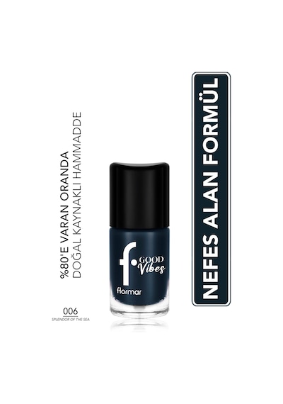 Flormar Good Vibes Yüksek Pigmentli & Parlak Bitişli Nefes Alabilen Oje 006 Splendorofthesea