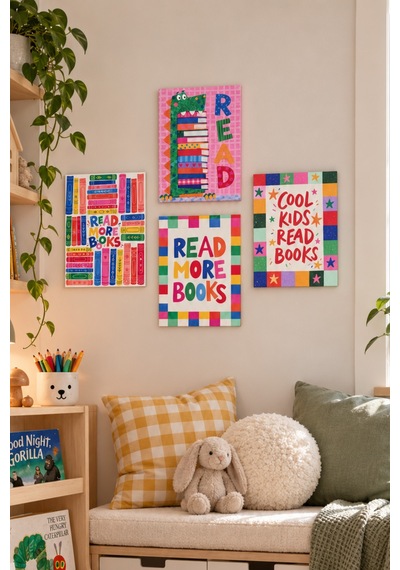 Cool Kids Read Books - Çocuk Odası Temalı 4 Lü Tablo Seti, 15 X 20 Cm, 3mm Ahşap Mdf, Dijital Baskı Çok Renkli - 928103422 Çok Renkli - 928103422 Cool Kids Read Books - Çocuk Odası Temalı 4 Lü Tablo Seti, 15 X 20 Cm, 3mm Ahşap Mdf, Dijital Baskı Çok Renkli - 928103422 Çok Renkli - 928103422