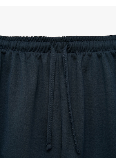 Koton Beli Bağcıklı Rahat Kalıp Biyeli Spor Mini Şort Lacivert 6sak40436nk