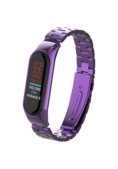 Cosmotex Newface Xiaomi Mi Band 4 Metal Baklalı Kordon - Mor
