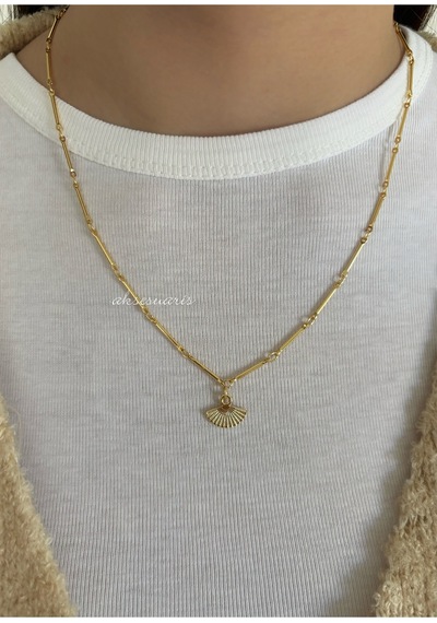 Minimal Gold Yelpaze Kolye Altın Altın