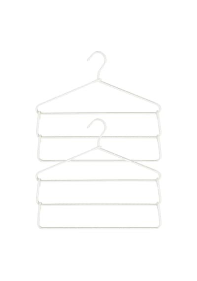 Ocean Home Textile 2'li 3 Katlı Ekru Renk Kumaş Kaplı Metal Giysi Askısı 42 X 41 X 0.5 Cm Ekru