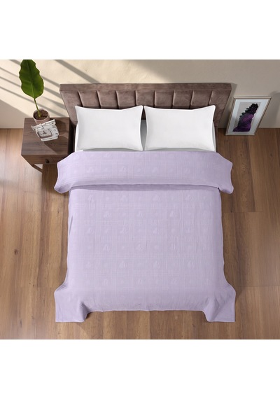 Maxstyle Tek Kişilik %100 Pamuk Pike Lila 160x220 Cm Renkli