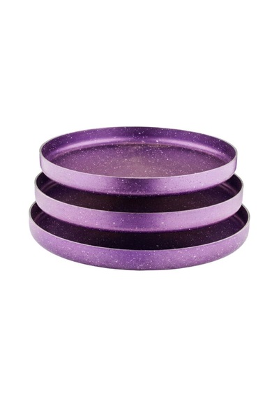 3lü Granit Pizza Tepsisi Seti - Violet Violet