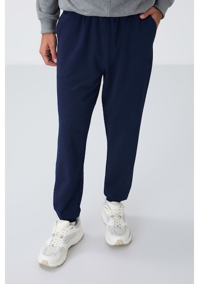 Tommy Life İndigo Klasik Cepli Standart Kalıp Manşetli Erkek Eşofman Alt - 84652 İndigo