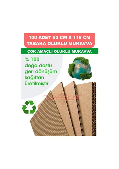 100 Adet 60cm X 118cm Baskısız Tabaka Oluklu Mukavva, Çocuk Etkinlik Kartonu, Maket Kartonu, Kargo Kartonu
