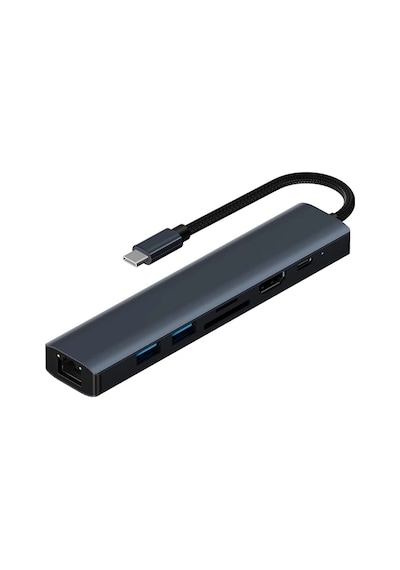 Ally Byl-2303 7 In 1 Type-c To Usb + Type-c + Ethernet + Kart Okuyucu + Hdmı Dönüştürücü Çoğaltıcı H- 5775 Renkli