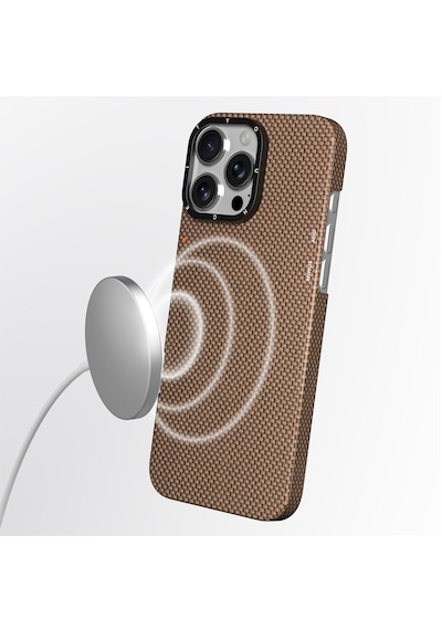 Apple Uyumlu iPhone 16 Pro Max Kılıf Magsafe Aramid Fiber Youngkit 1500d Kevlar Extreme Wing Titanyum-gold
