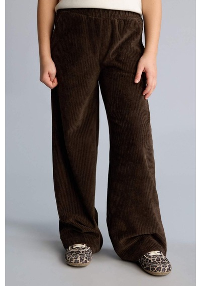 Defacto Kız Çocuk Wide Leg Fitilli Kadife Pantolon E8295a825wnbn304 Kahve-bn304