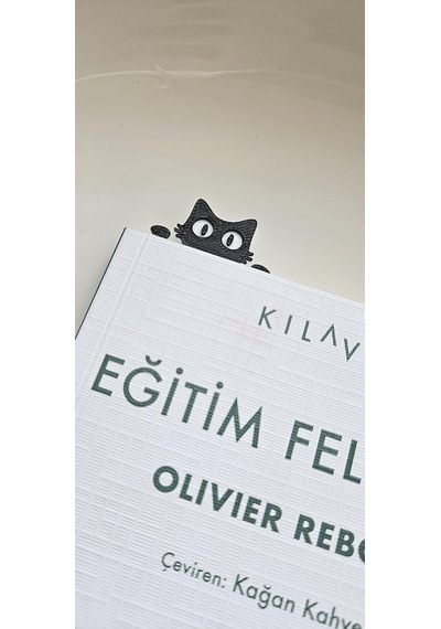 3d Baskı Siyah Beyaz Sevimli Kedi Kitap Ayracı 7'li Set