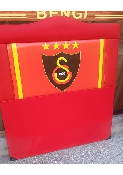 Dk Taraftar Gs Model Suni Deri Kırmızı Kumaş El Yapım Tek Kişilik Başlık 90 CM