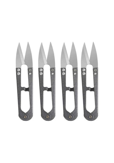 4 Adet Metal Balıkçı Makası Yaylı Sistem Hobi Maket Metal Terzi Tekstil Temizleme Makası