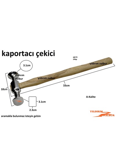 Kaportacı Çekiç Kaportacı Çekici Oval Kafa Yuvarlak Baş
