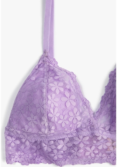 Koton Soft Dolgusuz Balensiz Sütyen Dantelli Lila 3slk10210mk 3SLK10210MK358 Lila
