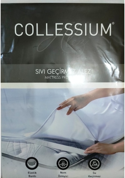 Collessium Çift Kişilik, Sıvı Geçirmez Yatak Alezi, 160X200Cm Beyaz