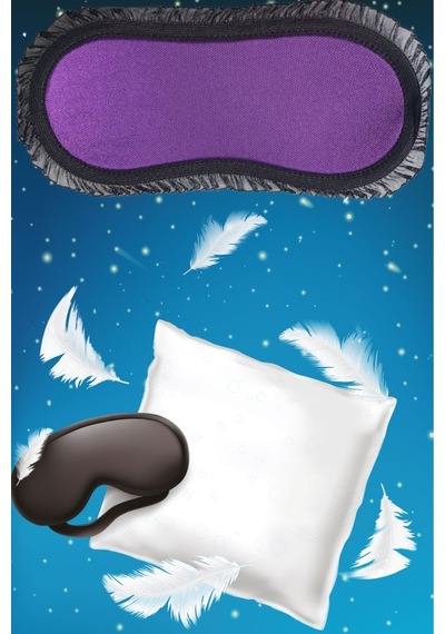 Pazarız Uyku Göz Bandı Maskesi Işık Önleyici Gözlük Maske Bant Eye Mask Mor