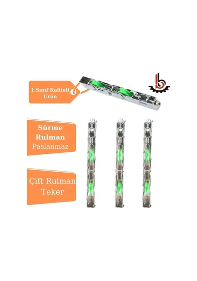 4 Adet Sürme Çelik Çift Rulmanlı Teker Yeşil