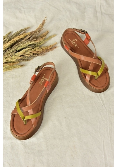 Fox Shoes Multi Hakiki Deri Kadın Sandalet
