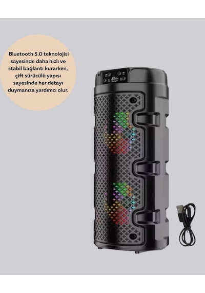 Hubrendy Tekno Uzun Pil Ömrü Sunan Kablosuz Bluetooth Hoparlör