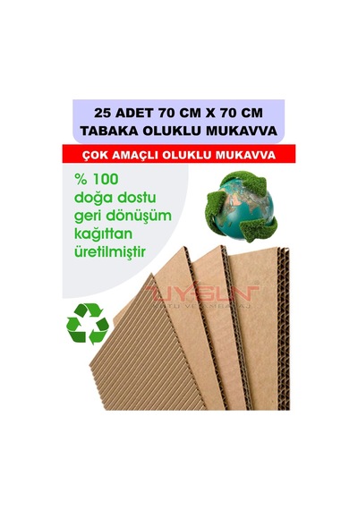 25 Adet 70cm X 70cm Baskısız Tabaka Oluklu Mukavva, Çocuk Etkinlik Kartonu, Maket Kartonu, Kargo Kartonu