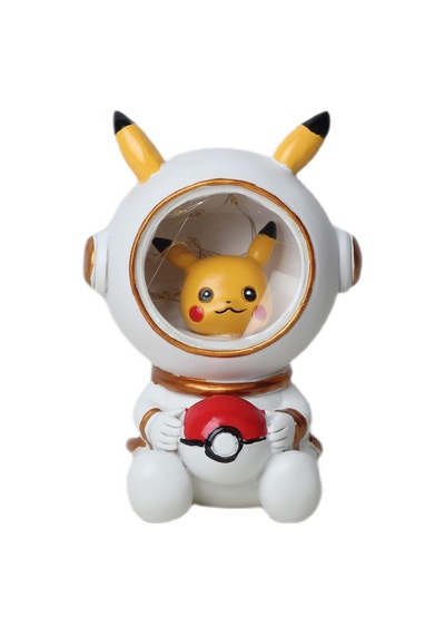 Pokemon Go Astronot Pikachu Gece Lambası Biblo Dekoratif Ürün Ev Ofis Yeni Yıl Doğum Günü Hediyesi 15 Cm