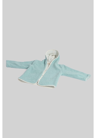 Luckka Heritage Puffy Astarlı Peluş Bebek Çocuk Ceket - Kopüşonlu Peluş Mont - Ztpufceket Yeşil