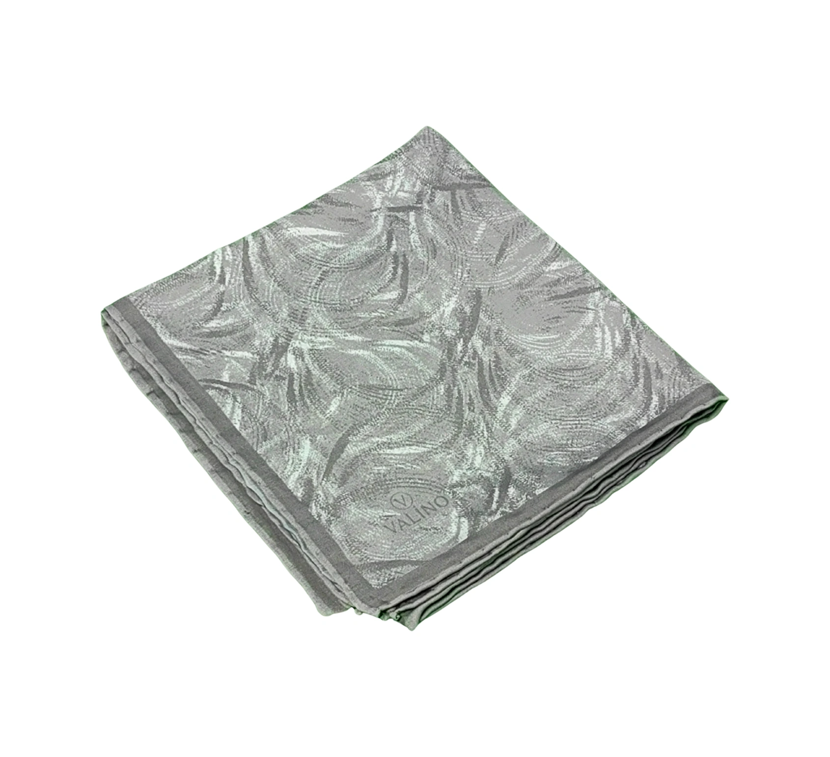 Mim Eşarp Valino Desenli Şifon Eşarp 90x90 Cm Gümüş - Gri