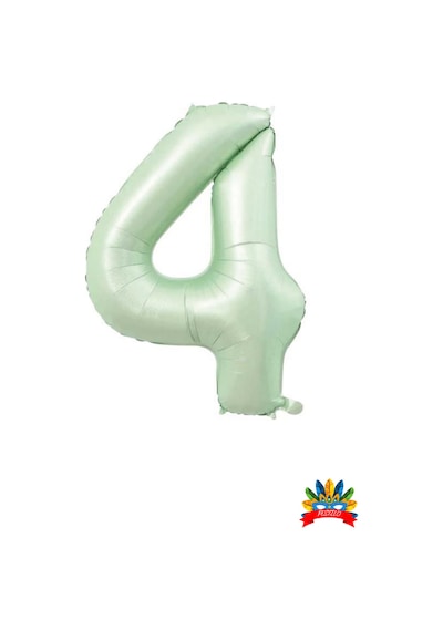 Folyo Rakam Balon Retro Yeşil 34 İnc 76 Cm Helyum Gazı Uyumlu 4