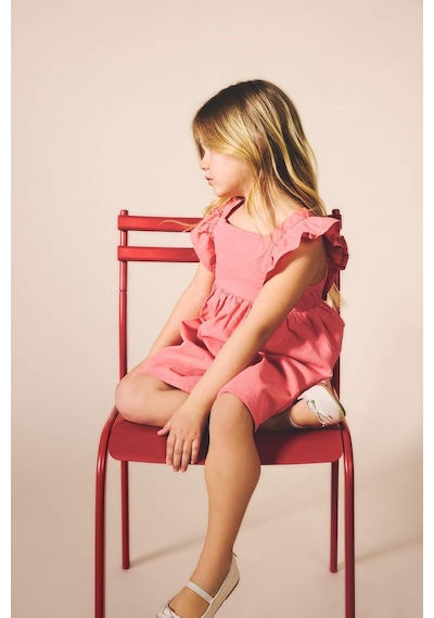 Defacto Askılı Poplin Elbise Kız Bebek H4370a526smpn682 Pembe-pn682