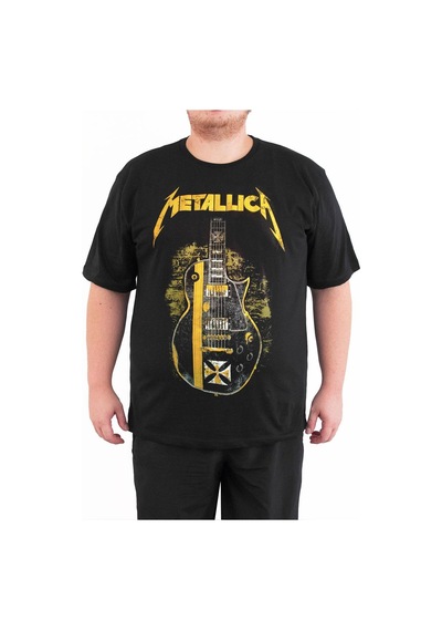 Bant Giyim - Metallica Gitar 4xl Büyük Beden Erkek Tişört Siyah