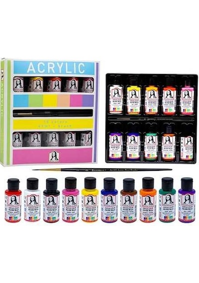 Monalisa Akrilik 10 Chalk X 40 Ml + Fırça Set Adet