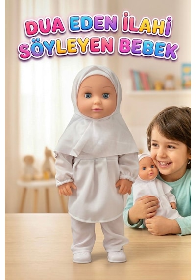 Elif Tesettürlü Bebek Pilli Sesli Dua Eden Ve İlahi Okuyan Eğitici Oyuncak Bebek 1