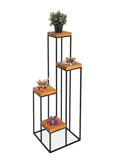 T.concept Florawood 4 Lü Doğal Ahşap Raf Çiçeklik Diğer