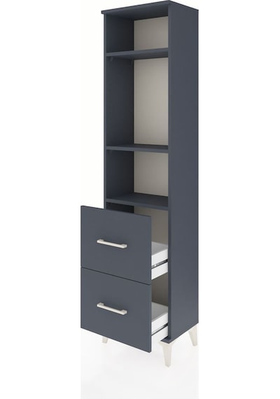 Arges Dolap 3 Raflı 2 Çekmeceli 44x30x182 Antrasit-antrasit Antrasit