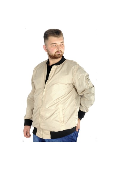 Mode Xl Erkek Kolej Mont Fermuarlı Jesica 22612 Bej 001