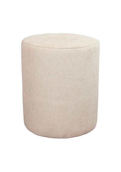 Dekoratif Silindir Puf Ahşap İskeletli, Oturma Ve Yatak Odası Pufu - Krem - 40x36 Cm Krem