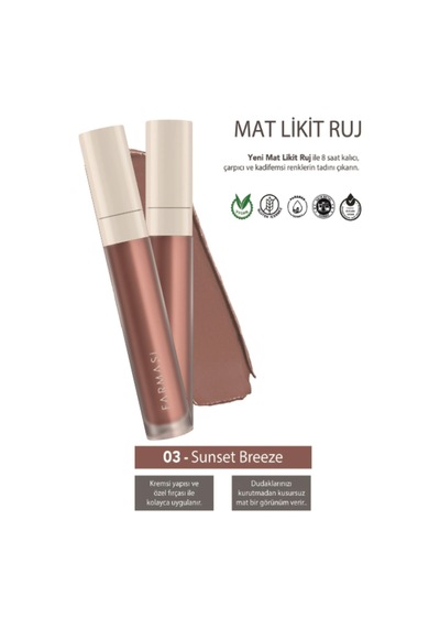 2 Adet Mat Likit Ruj - 03 Sunset Breeze 4 Ml Diğer