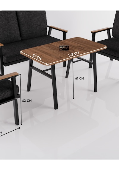 Bahçe Masası Ahşap Balkon Teras Cafe Masa Modern Dış Mekan Masa 9832 Atlantik Çam Sadece Masa Kahverengi