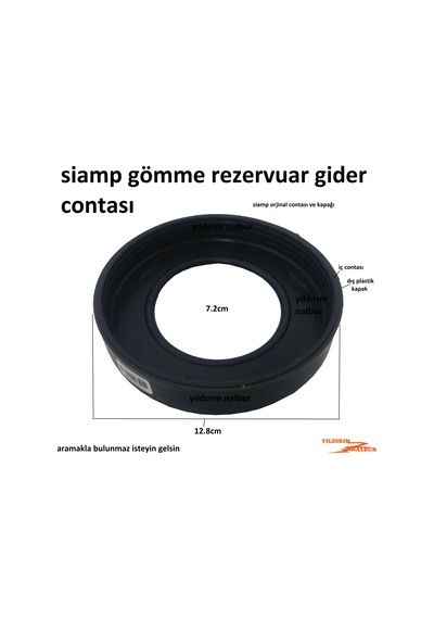 Siamp Gömme Rezervuar Pis Su Gider Contası Plastik Kapaklı