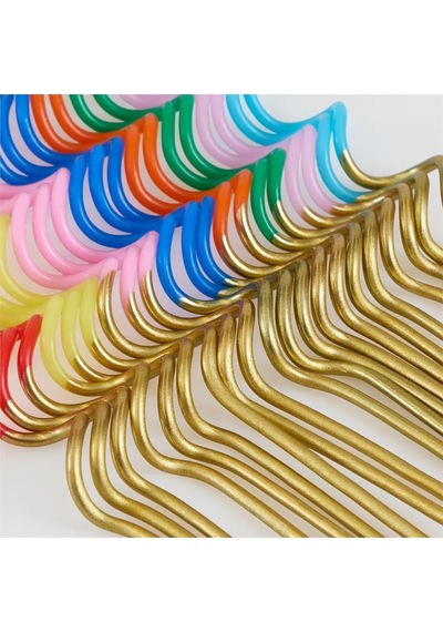 Meri Meri - Gold Dipped Swirly Candles - Altın Detaylı Renkli Kıvrımlı Mumlar - 20 Adet Çok Renkli