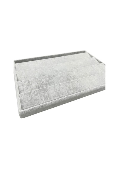 Yerli Üretim Cezayir Model Süet Kumaş Gri Renk 34/24 Cm Kademeli Çekmece İçi Küpe Standı Çok Renkli