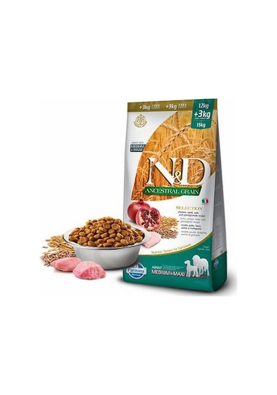 N&d Ancestral Grain Tavuklu Narlı Medium Maxi Yetişkin Köpek Maması 12+3 Kg