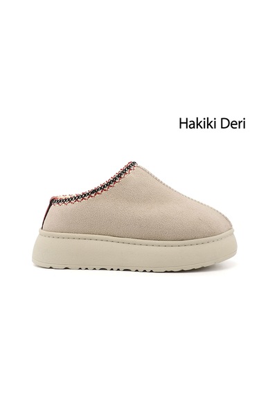 Gönderir Kadın Bej Süet W Tazz Kalın Tabanlı Kürklü Terlik Ddza87234782