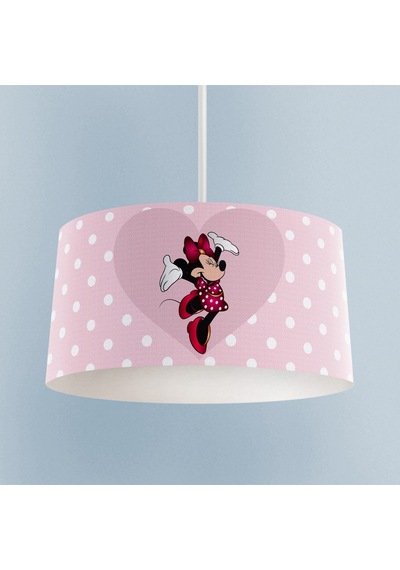 Mekta Home Bebek Ve Çocuk Odası Büyük Kalpli Minnie Mause Ve Puantiyeli Avize Renkli