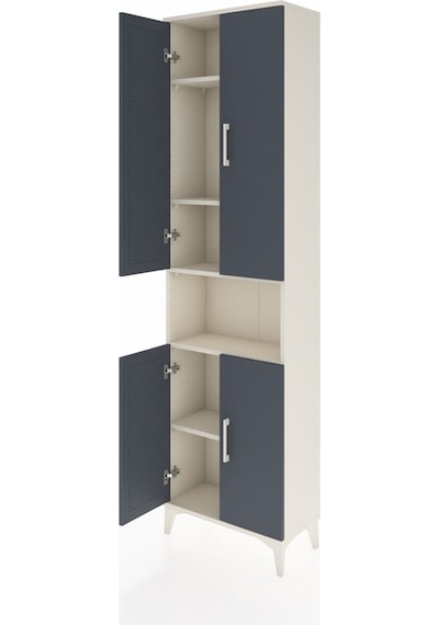 Arges Dolap 5 Raflı 4 Kapaklı 60x30x221 Aytaşı-antrasit Aytaşı