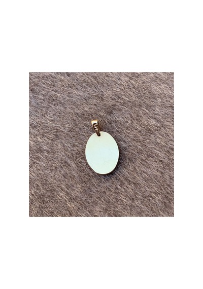 14 Ayar Altın Oval Plakalı Kolye Ucu