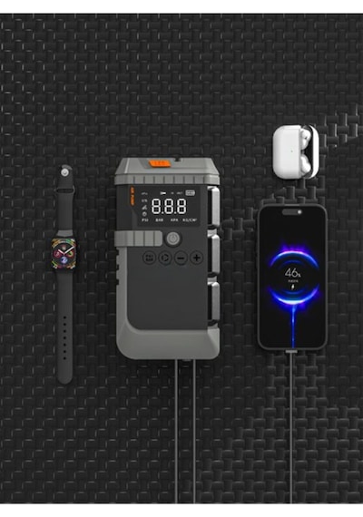 Lensun Ls99 Akü Takviye Cihazı 19.800 Mah 4'ü 1 Arada Powerbank, Hava Kompresörü, Lcd Ekran,150psı